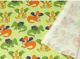 Kawaii Dragon Patterned Fabric, Cute, Kids, Sewing, Quilt made in Korea by Half Yard