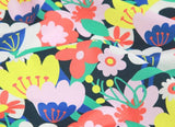 Vivid Flowers Floral Patterned Fabric made in Korea by the Half Yard