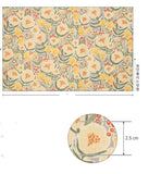 Flowers Floral ptatterned Fabric made in Korea by Half Yard / 45 X 150cm 18" X 57.5", Cotton Linen