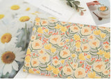 Flowers Floral ptatterned Fabric made in Korea by Half Yard / 45 X 150cm 18" X 57.5", Cotton Linen