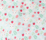 Rabbit Bunny Face Patterned Fabric made in Korea by the Half Yard