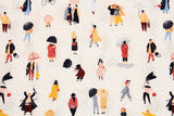 People with Umbrellas In the Rain Fabric printed in Korea by the Half Yard