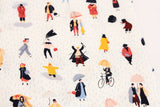 People with Umbrellas In the Rain Fabric printed in Korea by the Half Yard