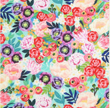 Flowers Floral Patterned Fabric made in Korea by the Half Yard