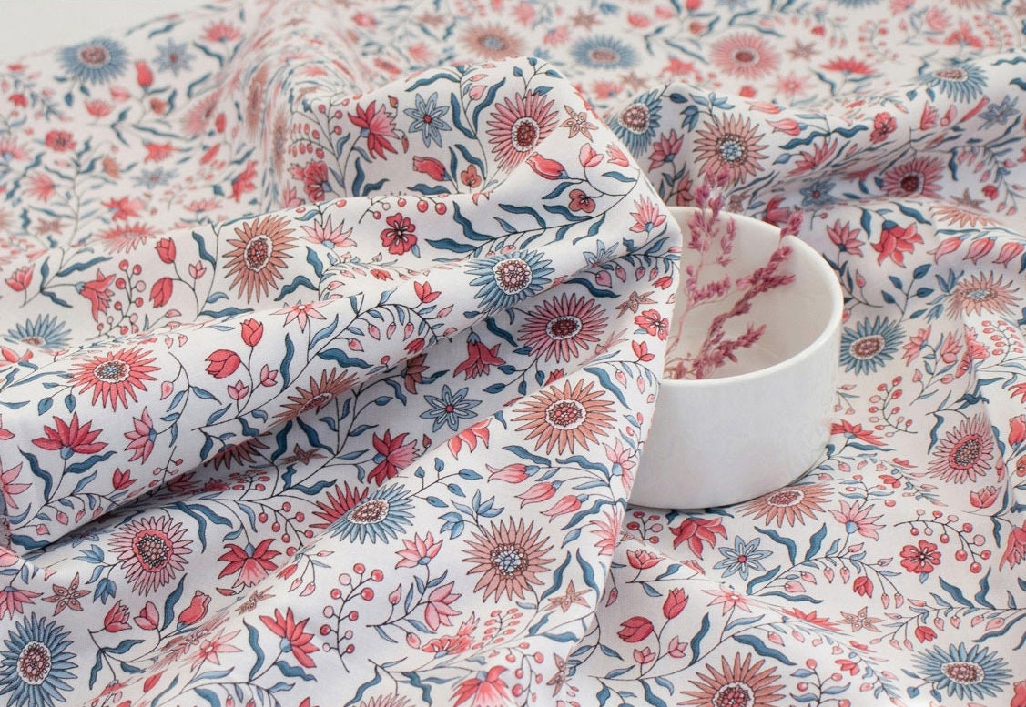 Whispering Flowers patterned Fabric made in Korea by the Half Yard