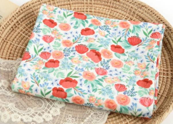 Primrose Flower Patterned Fabric made in Korea by the Half Yard
