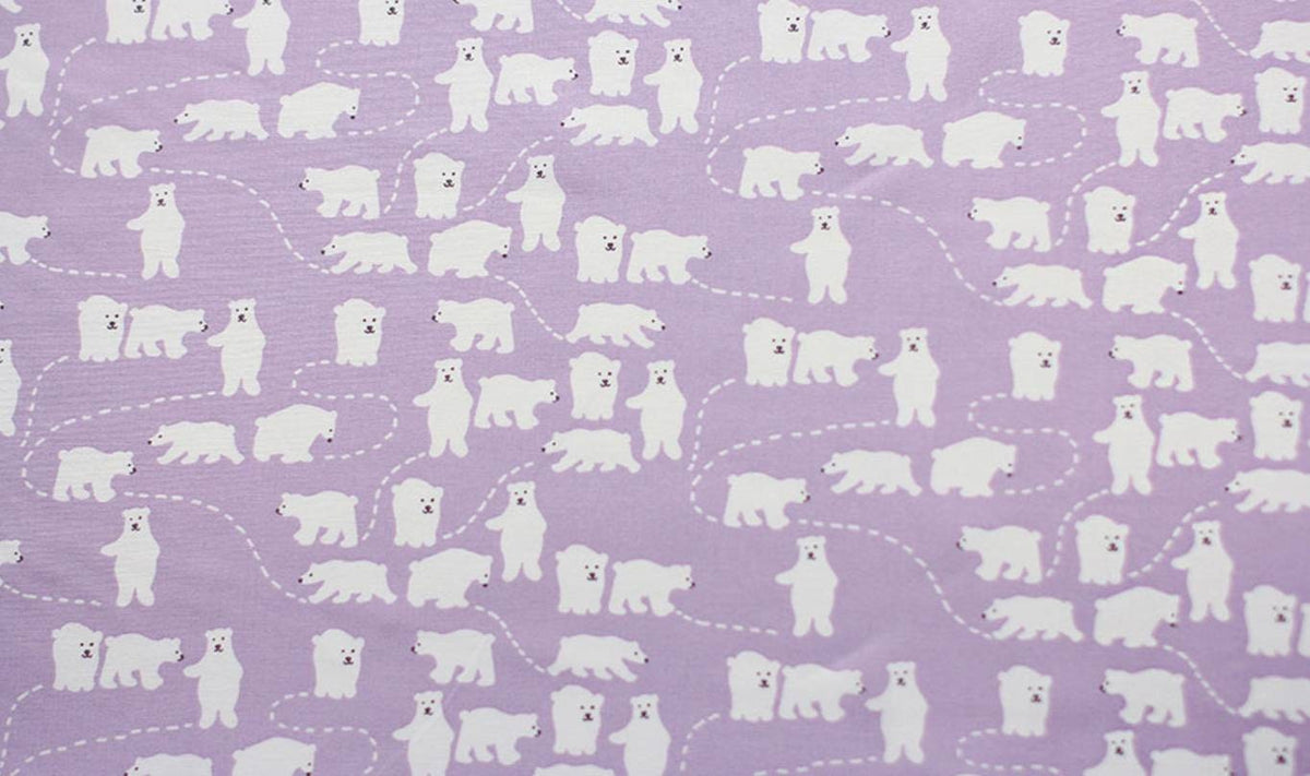 Polar Bear patterned Fabric made in Korea by the Half Yard