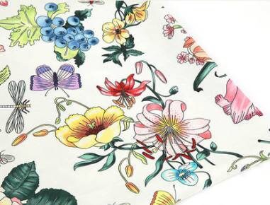 Botanical Flowers Floral Patterned Fabric made in Korea by the Half Yard