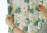 Tropical Flowers Leaves Patterned Fabric made in Korea by the Half Yard