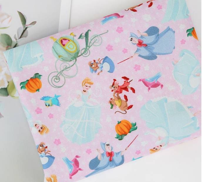 Disney Princess Cinderella Fabric printed in Korea by the Half Yard