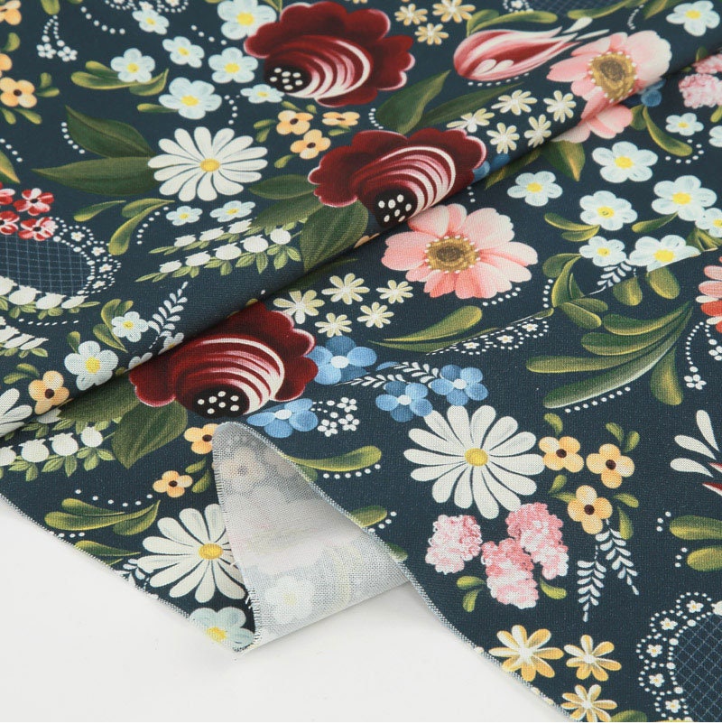 Flowers Floral Patterned Fabric made in Korea by the Half Yard