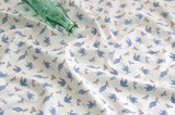 Blue Bird Patterned Fabric, Cute, Kids, Sewing, Quilt made in Korea by Half Yard