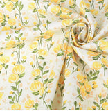 Yellow Flowers Floral Patterned Fabric made in Korea by the Half Yard