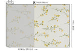 黄色の花柄生地、韓国製花柄生地（半ヤード単位）