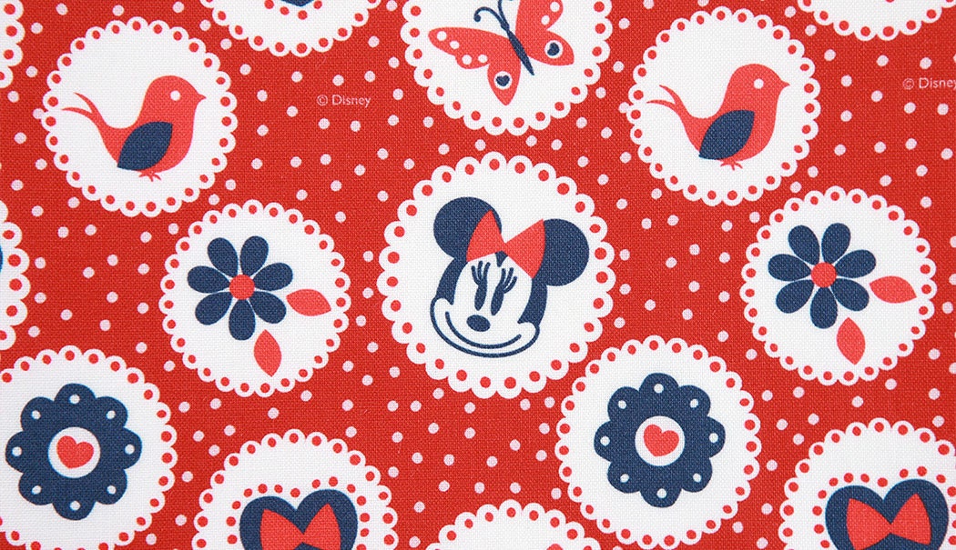 Disney Mickey Mouse Minnie Mouse Doily Pattern Cotton Fabric printed in Korea by the Half Yard