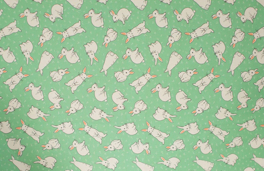 Rabbit Bunny Patterned Fabric made in Korea by the Half Yard