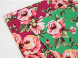 Rose Flowers Floral Patterned Fabric made in Korea by the Half Yard