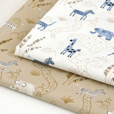 Zebra Elephant Giraffe Animal Patterned Fabric made in Korea by the Half Yard