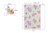 韓国製ローズフラワー柄生地 半ヤード / 45 x 150cm 18" x 57.5"、コットンリネン