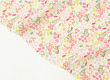 Rabbits and Flowers Animal patterned OEKO-TEX® Fabric, Animal Fabric made in Korea by the Half Yard