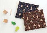 Bear Hedgehog Forest Fabric printed in Korea by the Half Yard