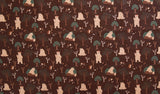 Bear Hedgehog Forest Fabric printed in Korea by the Half Yard