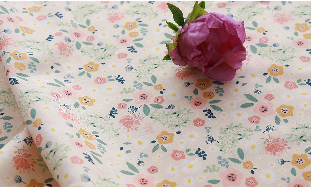 Tiny Flower Garden Farm Patterned Fabric made in Korea by the Half Yard