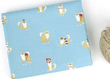 Kawaii Scarf Shiba, Dog, Puppy Patterned Fabric made in Korea by the Half Yard