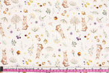 Rabbit Bunny Acorn printed Antibiosis Fabric made in Korea by the Half Yard