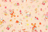 Honey Tune Retro Style Animal Pattern  Fabric made in Japan by the Half Yard