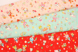 Honey Tune Retro Style Animal Pattern  Fabric made in Japan by the Half Yard