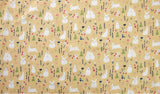 Cute Rabbit Bunny Flower Garden Patterned Fabric, Cute, sewing, Quilt made in Korea by the Half Yard