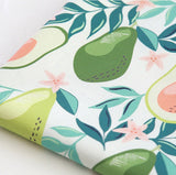 Avocado Fruits Patterned Fabric made in Korea by Half Yard Digital Textile Printing