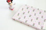 Disney Minnie Mouse Rose Flower Pattern Fabric printed in Korea by the Half Yard