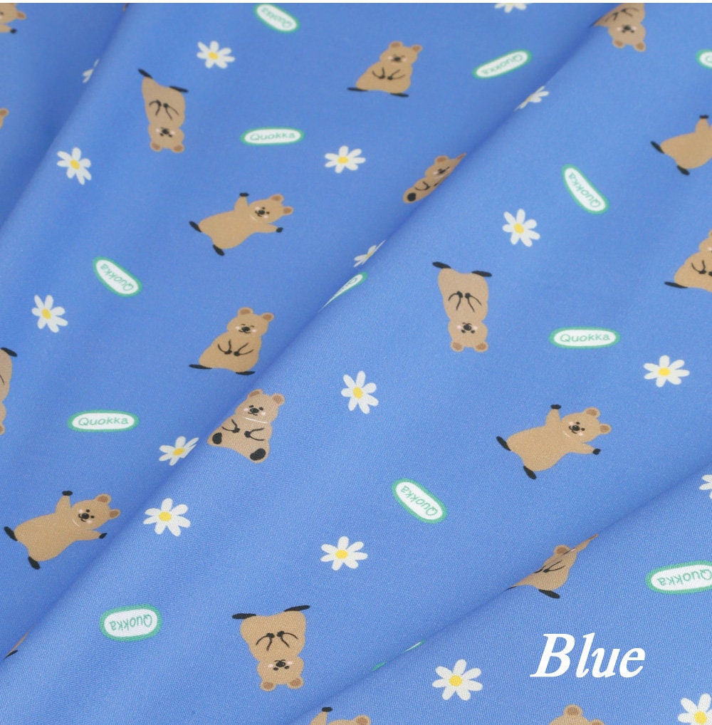 Animal Cute Quokka Patterned Fabric, Cute, Kids, Sewing, Quilt made in Korea by Half Yard