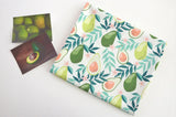 Avocado Fruits Patterned Fabric made in Korea by Half Yard Digital Textile Printing