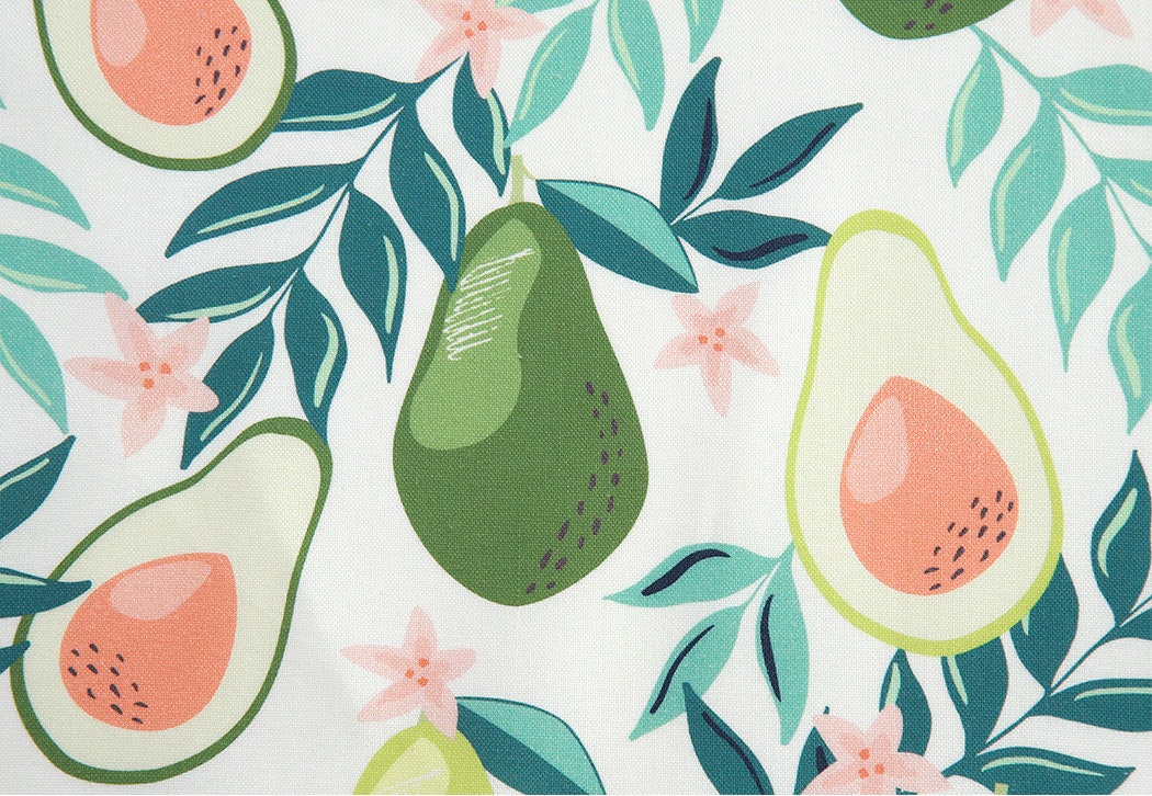 Avocado Fruits Patterned Fabric made in Korea by Half Yard Digital Textile Printing