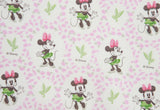 Disney Minnie Mouse Rose Flower Pattern Fabric printed in Korea by the Half Yard