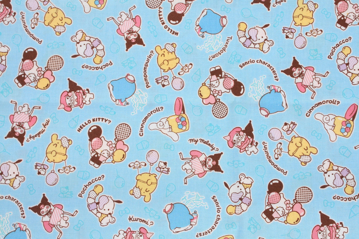 Sanrio My Melody Kuromi 鋼琴 Hello Kitty Pompompurin Cinnamoroll 角色草莓布料由 Half Yard 在日本印製