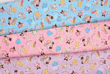 Sanrio My Melody Kuromi Piano Hello Kitty Pompompurin Cinnamoroll Character Strawberry Fabric printed in Japan by the Half Yard