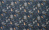 Cute Animal Rabbit Bunny Garden patterned Fabric made in Korea by the Half Yard