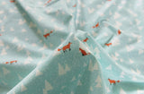 Cute Animal Red Fox patterned Fabric made in Korea by the Half Yard