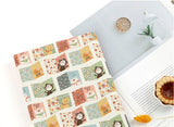 Animal Friends Monkey Cat Bear Postcard Letter patterned OEKO-TEX® Fabric, Made in Korea by the Half Yard