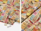 Vintage Cotton Linen Ticket Patterned OEKO-TEX® Fabric made in Korea by the Half Yard 45cm x 140cm or 18"x 55"