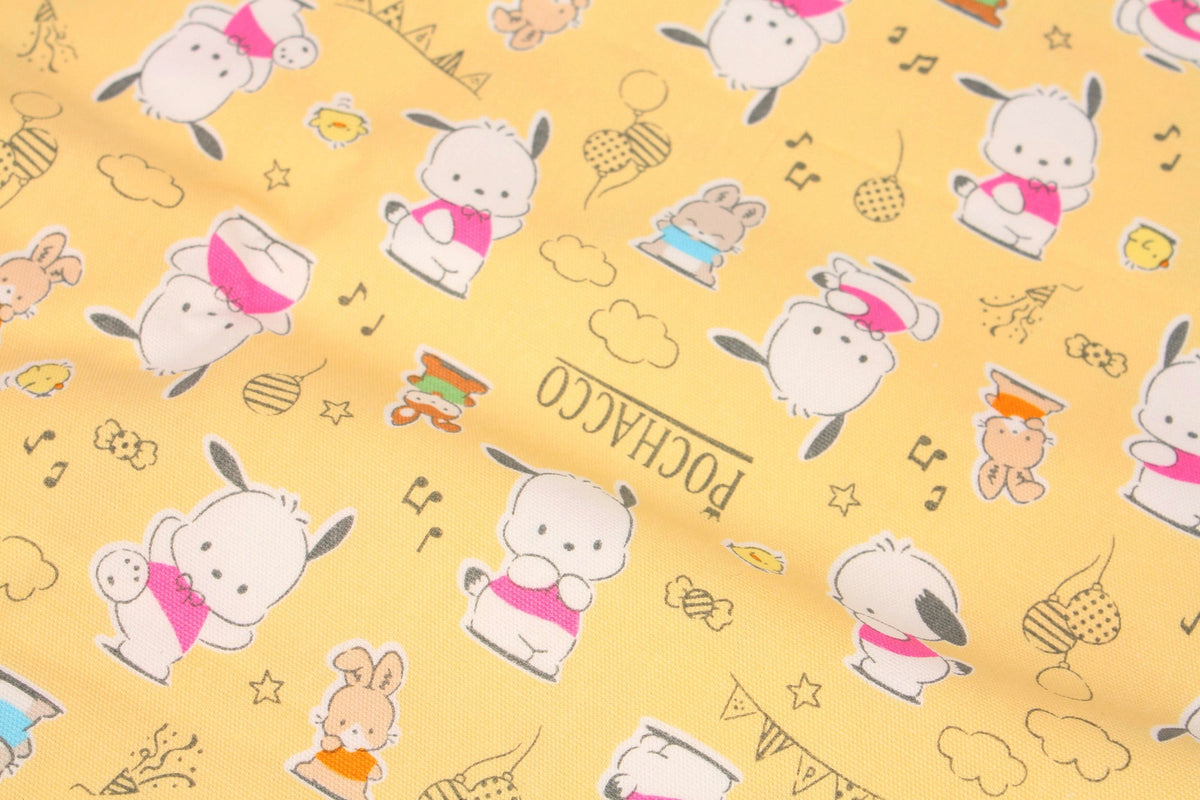 Sanrio Pochacco Character Oxford Fabric printed in Japan by the Half Yard