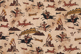 Ancient Korean Tomb Murals Hunting Scene patterned Fabric made in Korea by the Half Yard