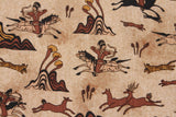 Ancient Korean Tomb Murals Hunting Scene patterned Fabric made in Korea by the Half Yard