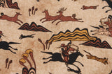 Ancient Korean Tomb Murals Hunting Scene patterned Fabric made in Korea by the Half Yard