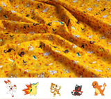 寶可夢、寶可夢火型朋友 Charmander、Cyndaquil、Litten、Scorbunny 圖案布料韓國製造，半碼