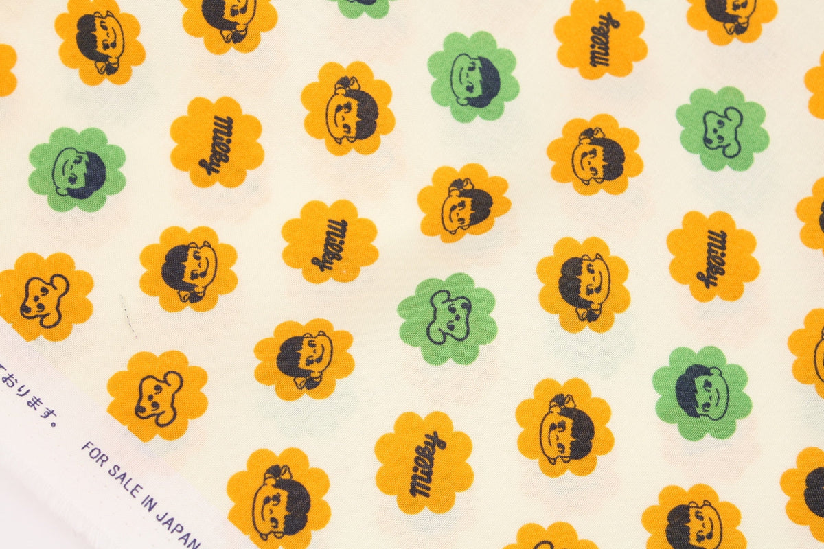 Milky Peko Chan Character Fabric printed in Japan by the Half Yard